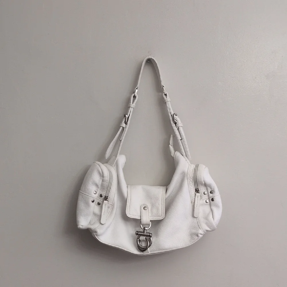 Vera Pelle White Shoulder Bag - Picture 1 of 11